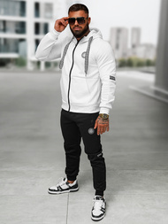 Férfi melegítő együttes fehér-fekete OZONEE O/LN11887