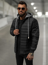 Férfi kabát fekete OZONEE JS/8M985/392