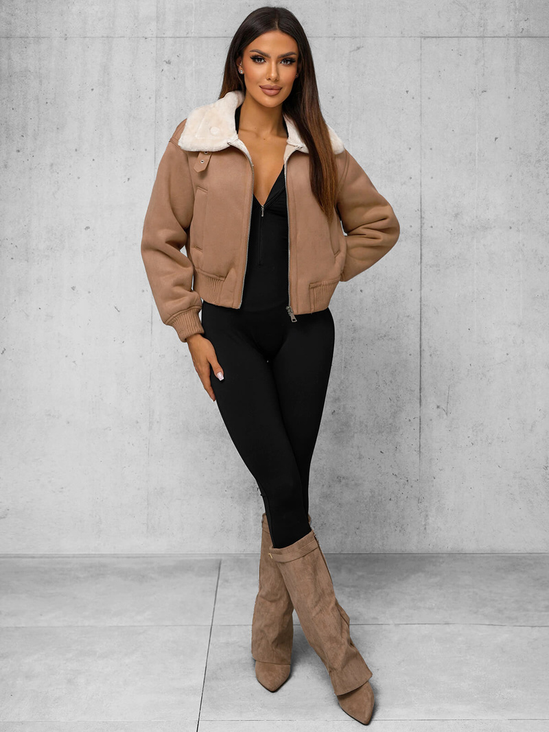 Női kabát bézs OZONEE O/81326Z