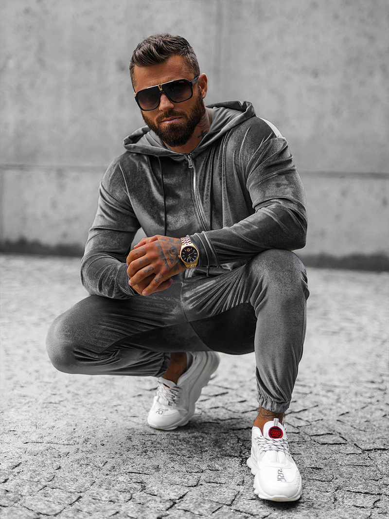 Férfi Melegítő Együttes Szürke OZONEE O/D8160/9157