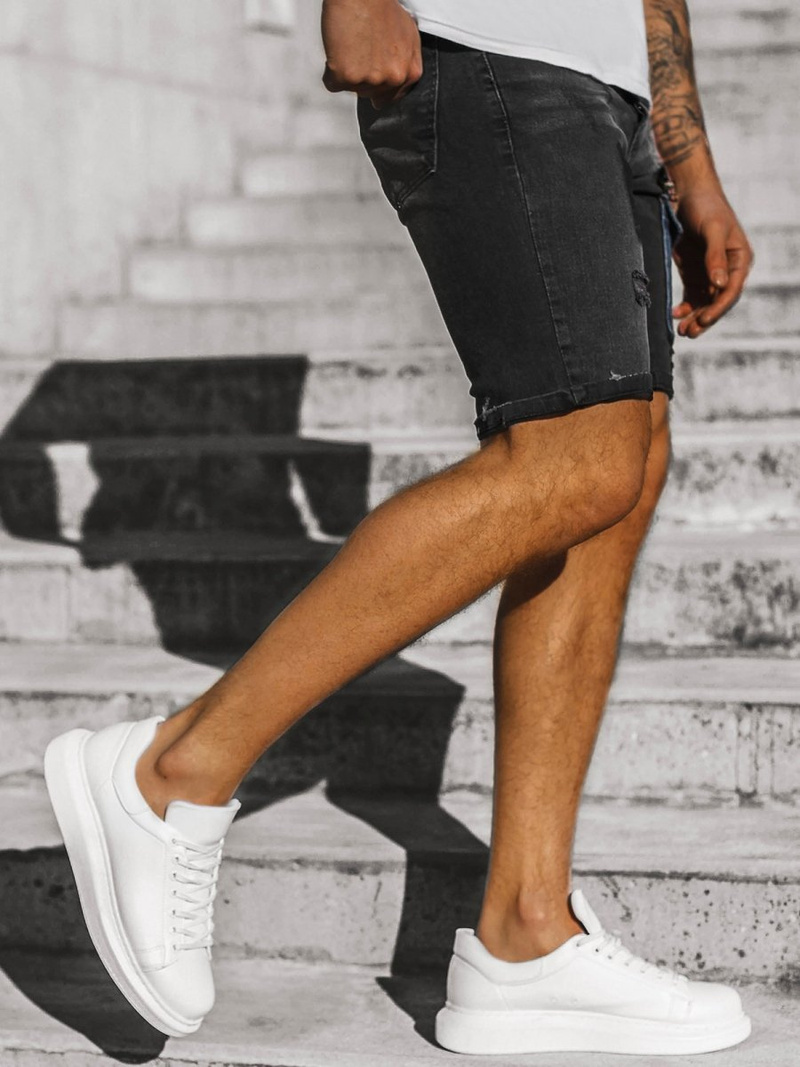 Férfi farmer rövidnadrág Fekete OZONEE G/1071