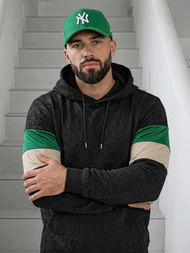 Férfi kapucnis felső fekete OZONEE JS/3B578