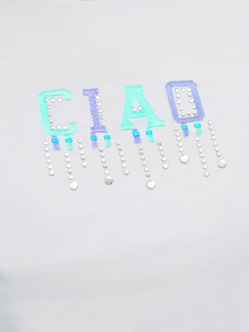 Női polo fehér-mentol OZONEE JS/RJ77542