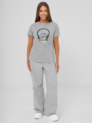 Női polo szürke OZONEE DJ77806