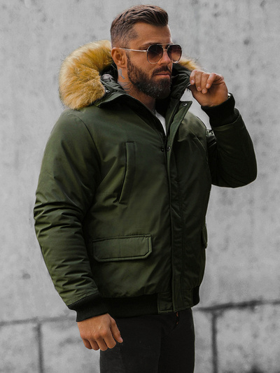Férfi téli kabát khaki OZONEE JS/M2019/136