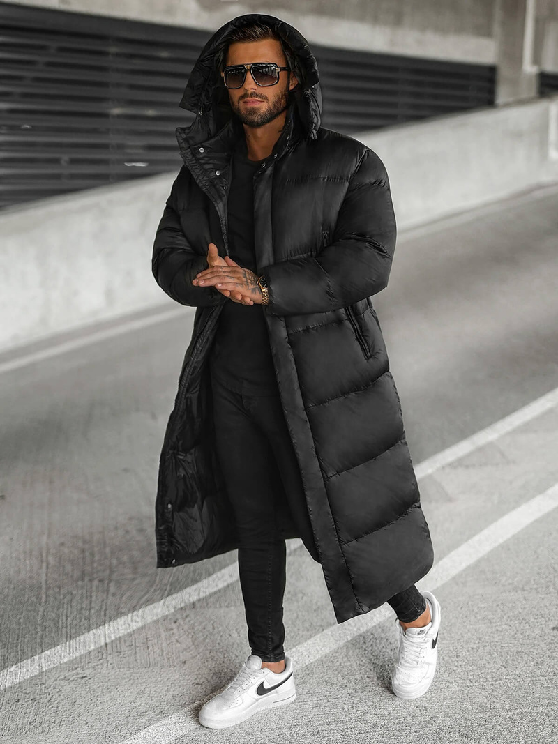 Férfi téli kabát fekete OZONEE O/M3202Z