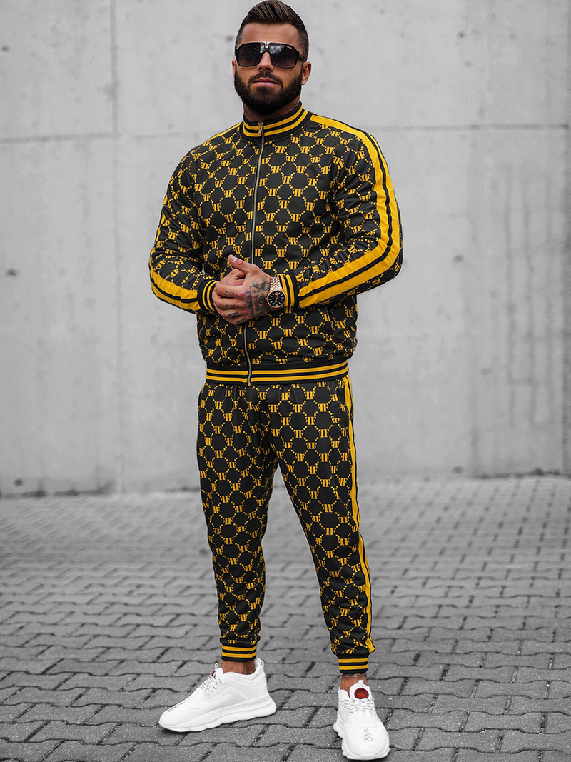 Férfi Melegítő Együttes Fekete-Sárga OZONEE O/12136