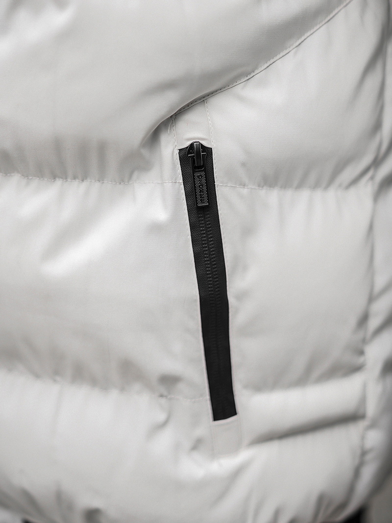 Férfi Steppelt Kabát Fehér OZONEE O/M798