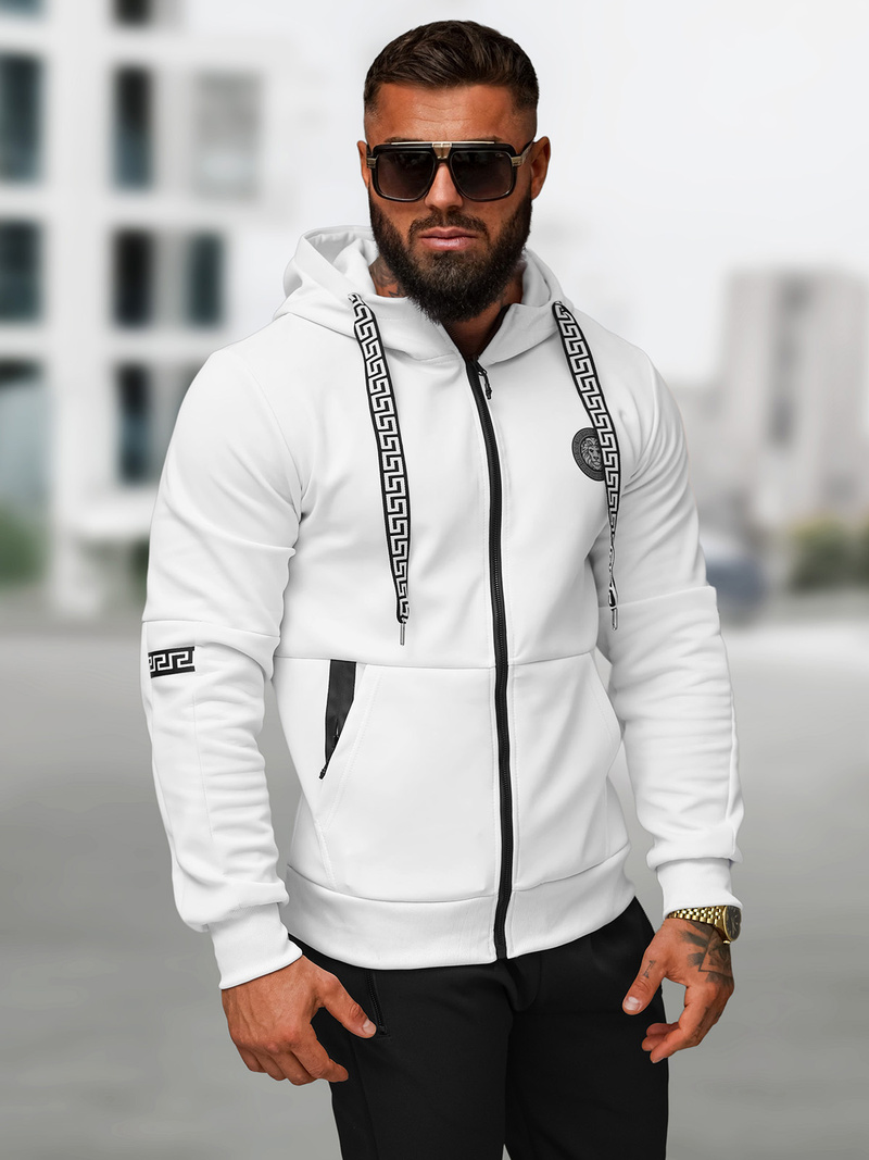 Férfi melegítő együttes fehér-fekete OZONEE O/LN11887