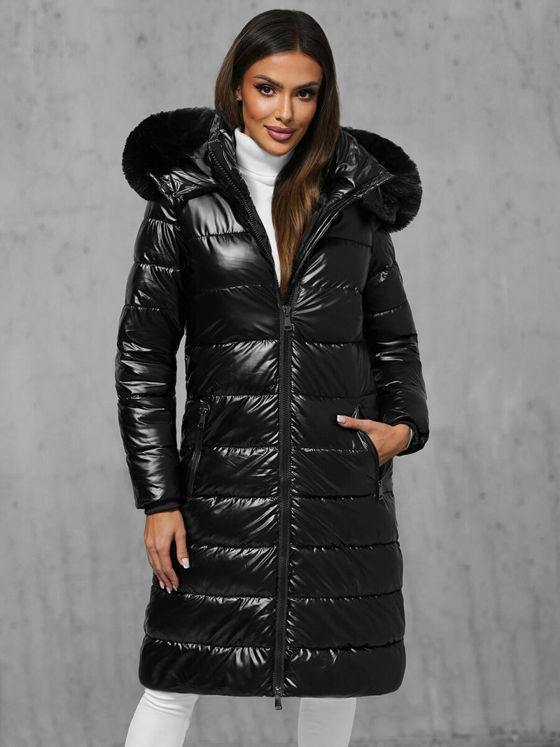 Női téli kabát fekete OZONEE JS/16M9127/392