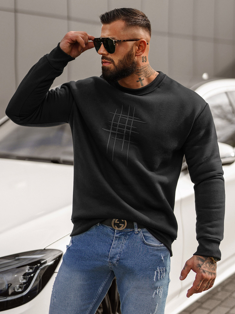 Férfi Melegítő Felső Fekete OZONEE JS/8B1361/3