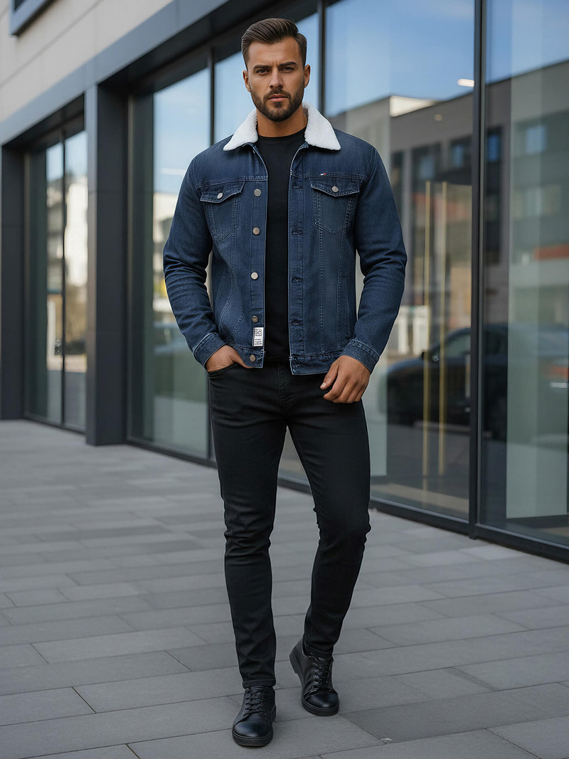 Férfi farmer dzseki SHERPA gránát OZONEE NB/MJ517BSZ