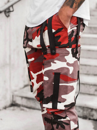 Férfi nadrág jogger bordó-bézs OZONEE O/11102