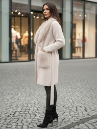 Női kabát bézs OZONEE JS/53M5200/155Z