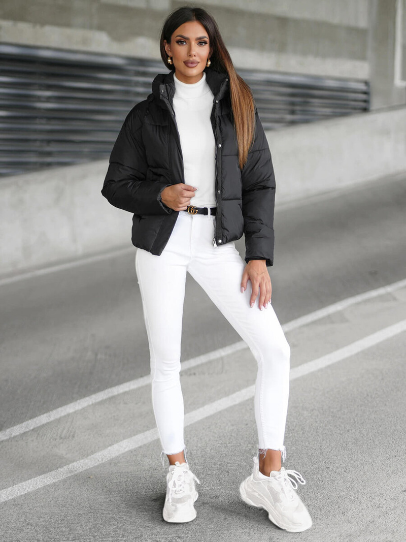 Női kabát fekete OZONEE JS/16M9188/392Z