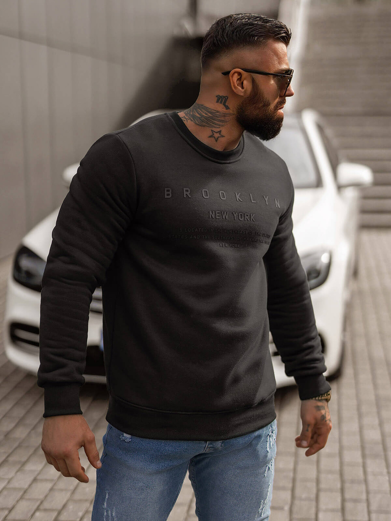 Férfi Melegítő Felső Fekete OZONEE JS/8B1360/3