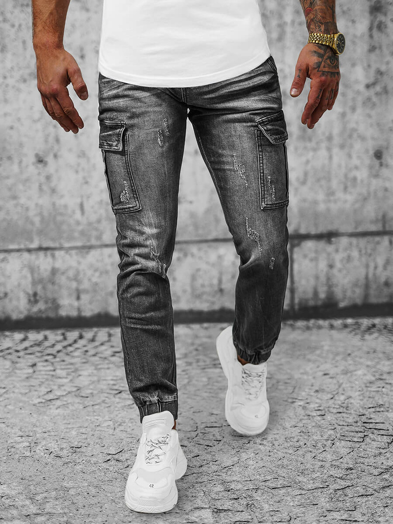 Férfi Nadrág Jogger Fekete OZONEE NB/MP0130N