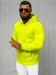 Férfi kapucnis pulóver sárga neon OZONEE JS/2008Z