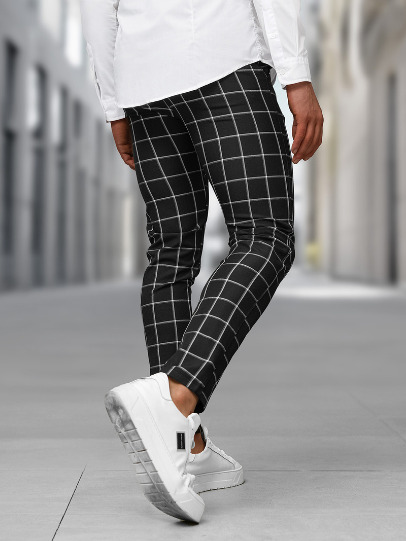 Férfi chino nadrág fekete OZONEE DJ/5522Z