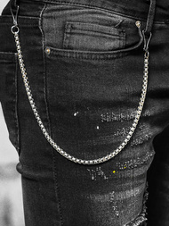 Férfi Farmer Nadrág fekete OZONEE O/MB465