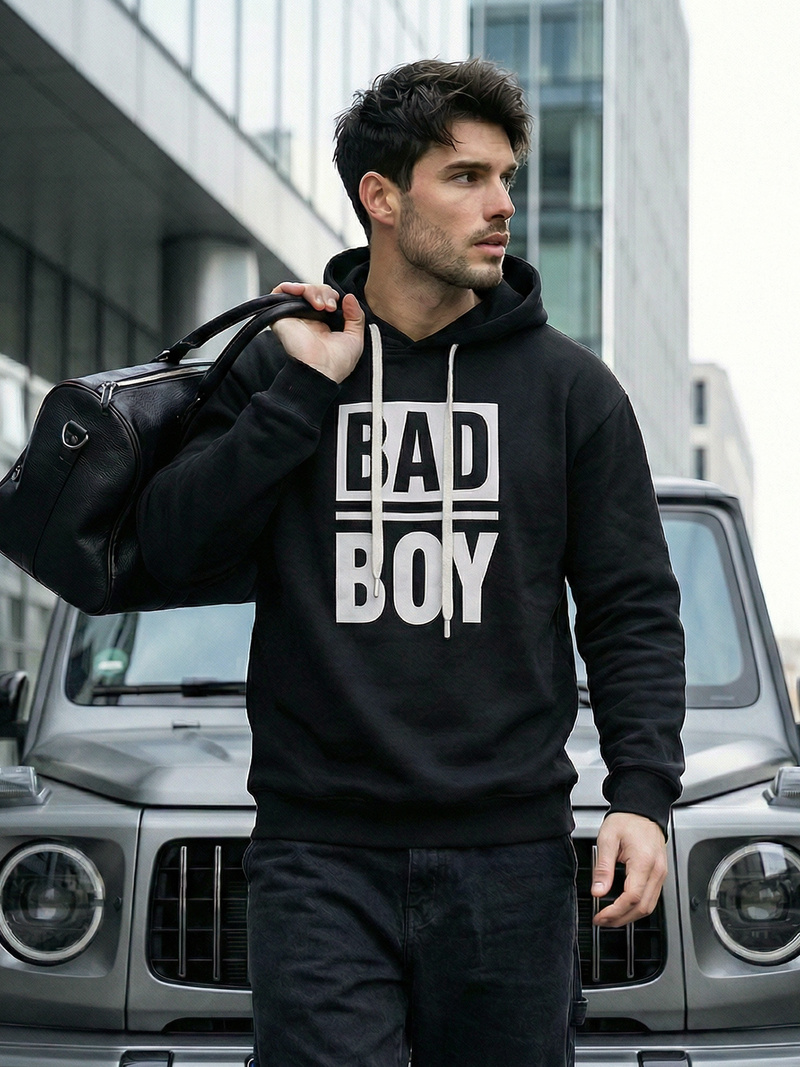 Férfi kapucnis felső fekete OZONEE JS/65B3909/3Z