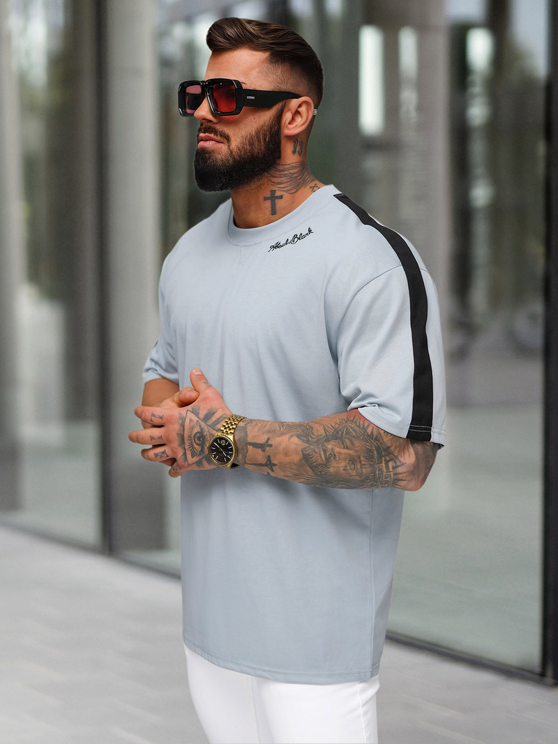 Férfi Póló Világos-Kék OZONEE O/QQ1195