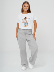 Női polo fehér OZONEE JS/95T2573/1