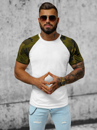 Férfi póló Fehér-Terepmintás OZONEE JS/8T82/2Z