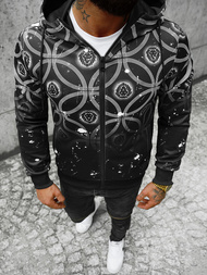 Férfi kapucnis pulóver fekete OZONEE JS/B8122