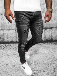 Férfi Farmer Nadrág fekete OZONEE O/MB465