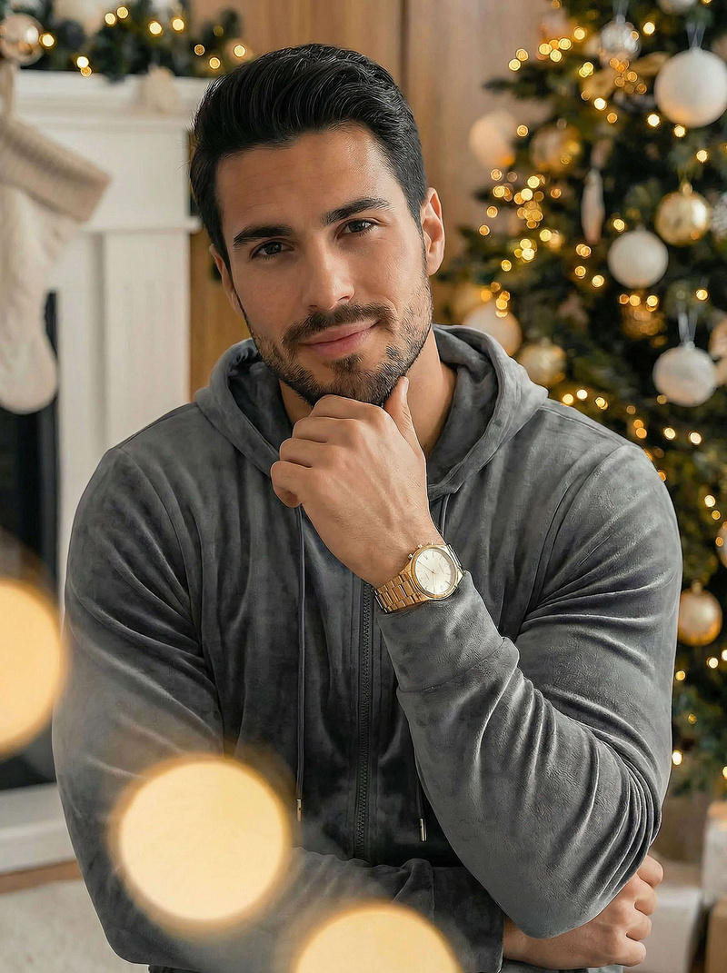 Férfi Melegítő Szett Velúr Grafit OZONEE JS/8C1169/6Z