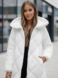 Női téli kabát fehér OZONEE JS/5M3173/281Z