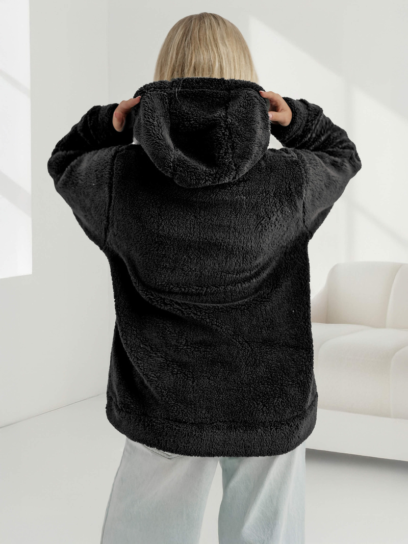 Női kapucnis pulóver fekete OZONEE JS/HH192/3