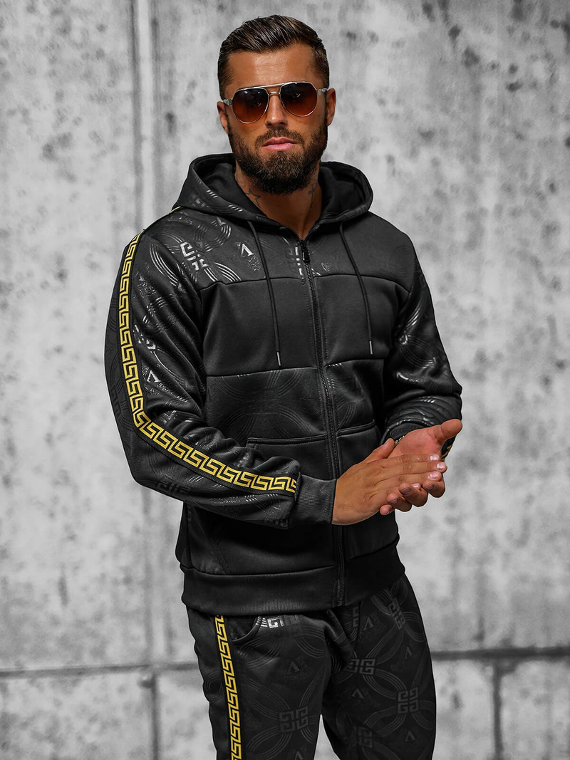 Férfi Szabadidő Együttes Fekete OZONEE JS/3C555