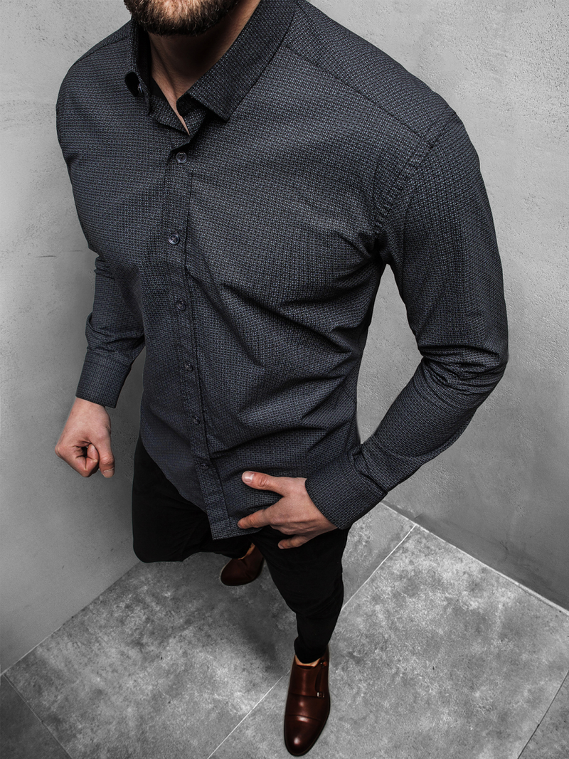 Férfi Ing OZONEE B/K63