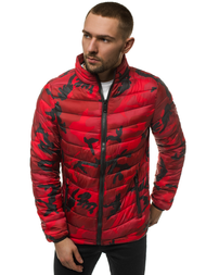 Férfi átmeneti kabát piros-terepmintás OZONEE JS/SM80Z