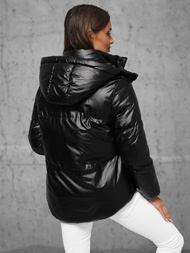 Női téli kabát fekete OZONEE JS/5M3185/392