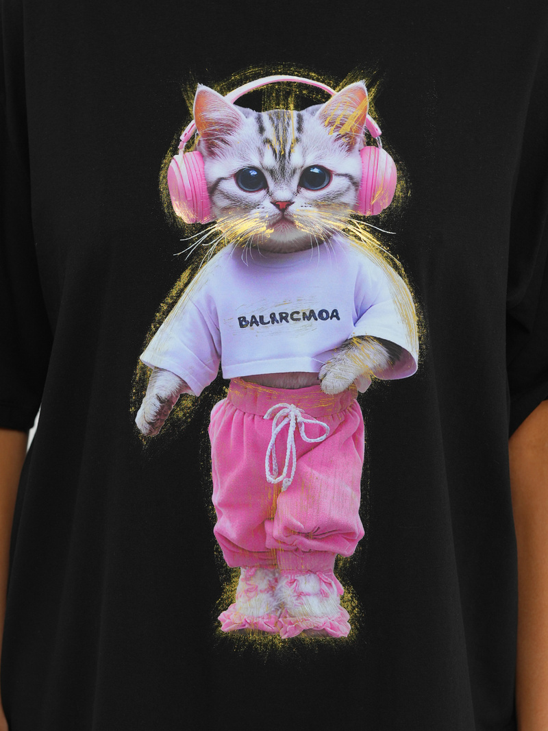 Női polo fekete OZONEE DJ77423