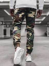 Férfi nadrág színű jogger Zöld-Terepmintás OZONEE A/0952