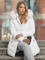 Női téli kabát fehér OZONEE JS/16M9121/281Z