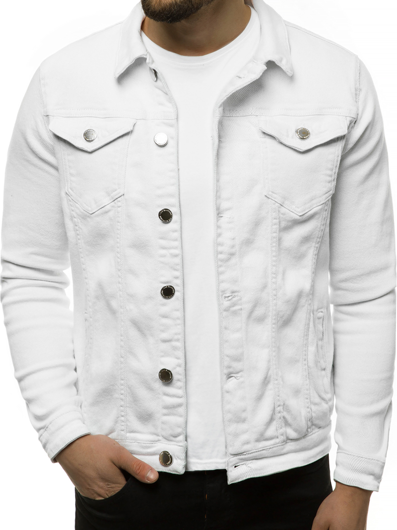 Férfi farmer dzseki fehér OZONEE G/620