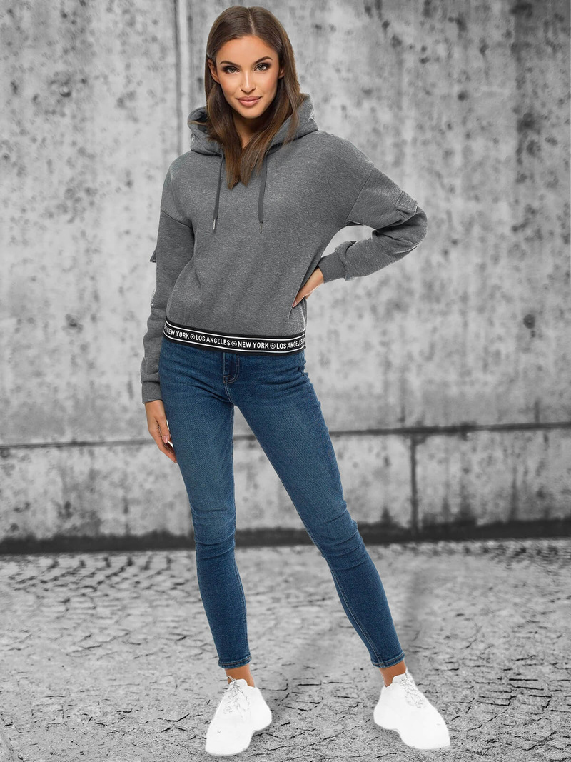 Női kapucnis pulóver Grafit OZONEE JS/B26030