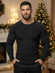 Férfi Pulóver Fekete OZONEE L/2500Z