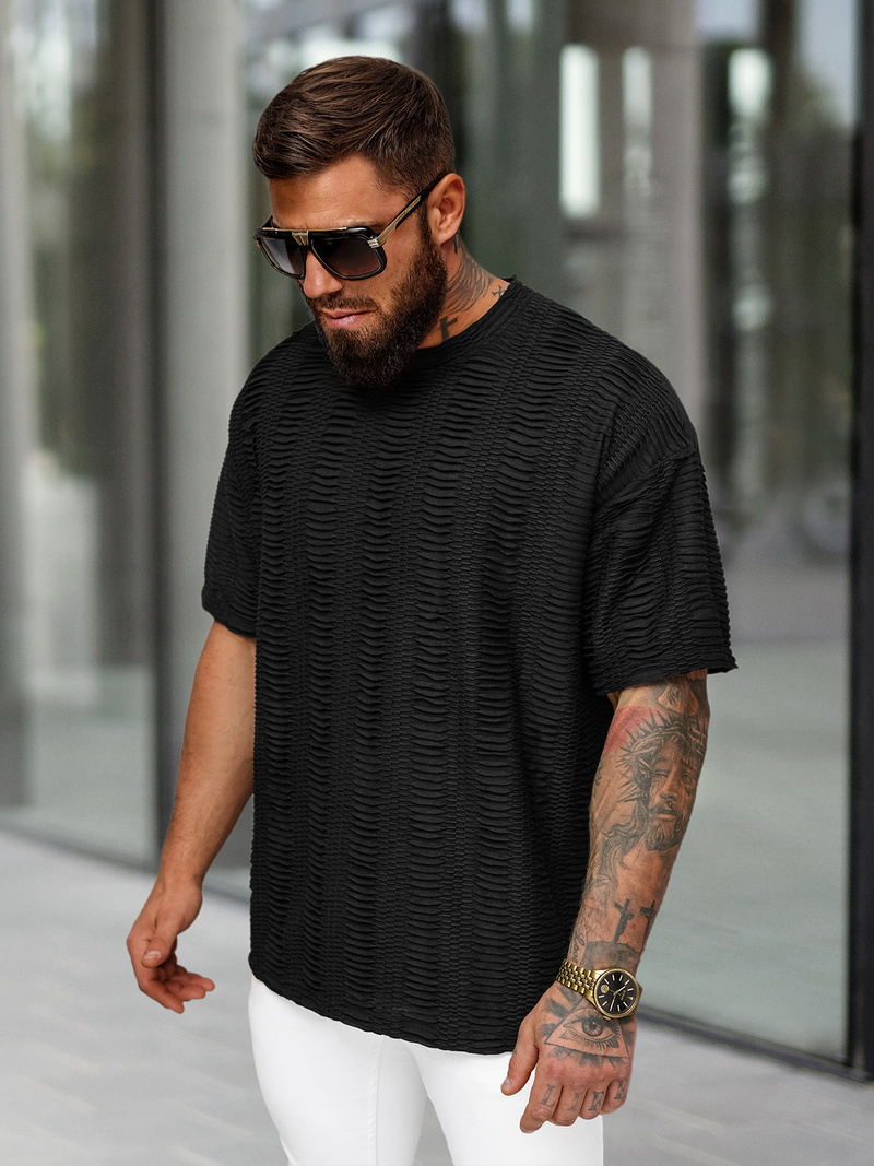 Férfi Póló Fekete OZONEE O/B1149