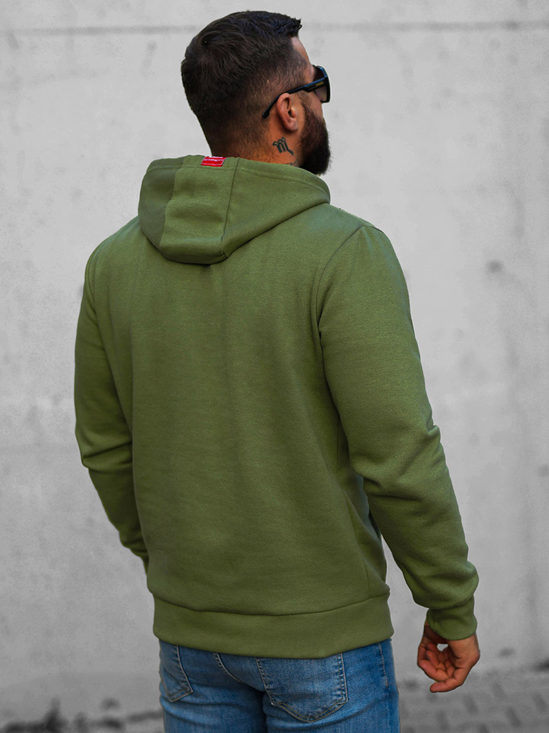 Férfi Kapucnis Pulóver Zöld OZONEE O/H1060