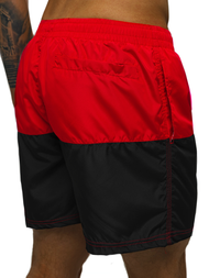 Férfi fürdőnadrág piros-fekete OZONEE JS/HM067