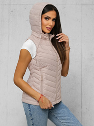 Női hosszú mellény bézs OZONEE JS/16M9255/62