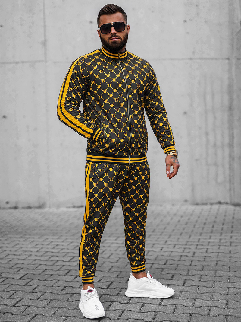 Férfi Melegítő Együttes Fekete-Sárga OZONEE O/12136