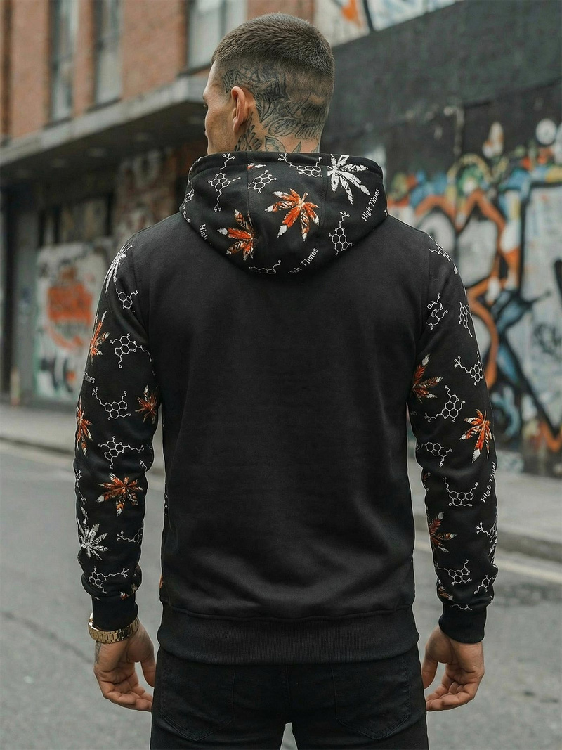 Férfi kapucnis pulóver fekete OZONEE O/B266Z