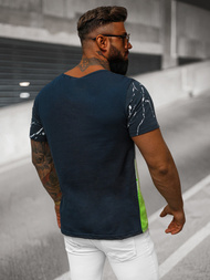 Férfi póló sötétkék zöld OZONEE JS/S119/153